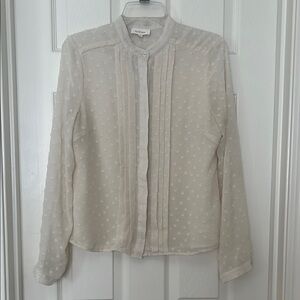 Cream Button-Up Blouse